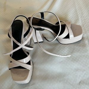 Beige Platform Sandals Size 8
